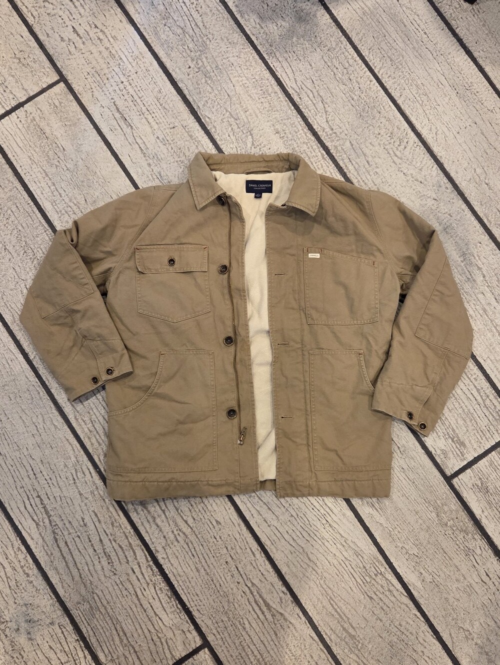 Daniel Cremieux Tan Sherpa-Lined Men's Jacket Size Medium